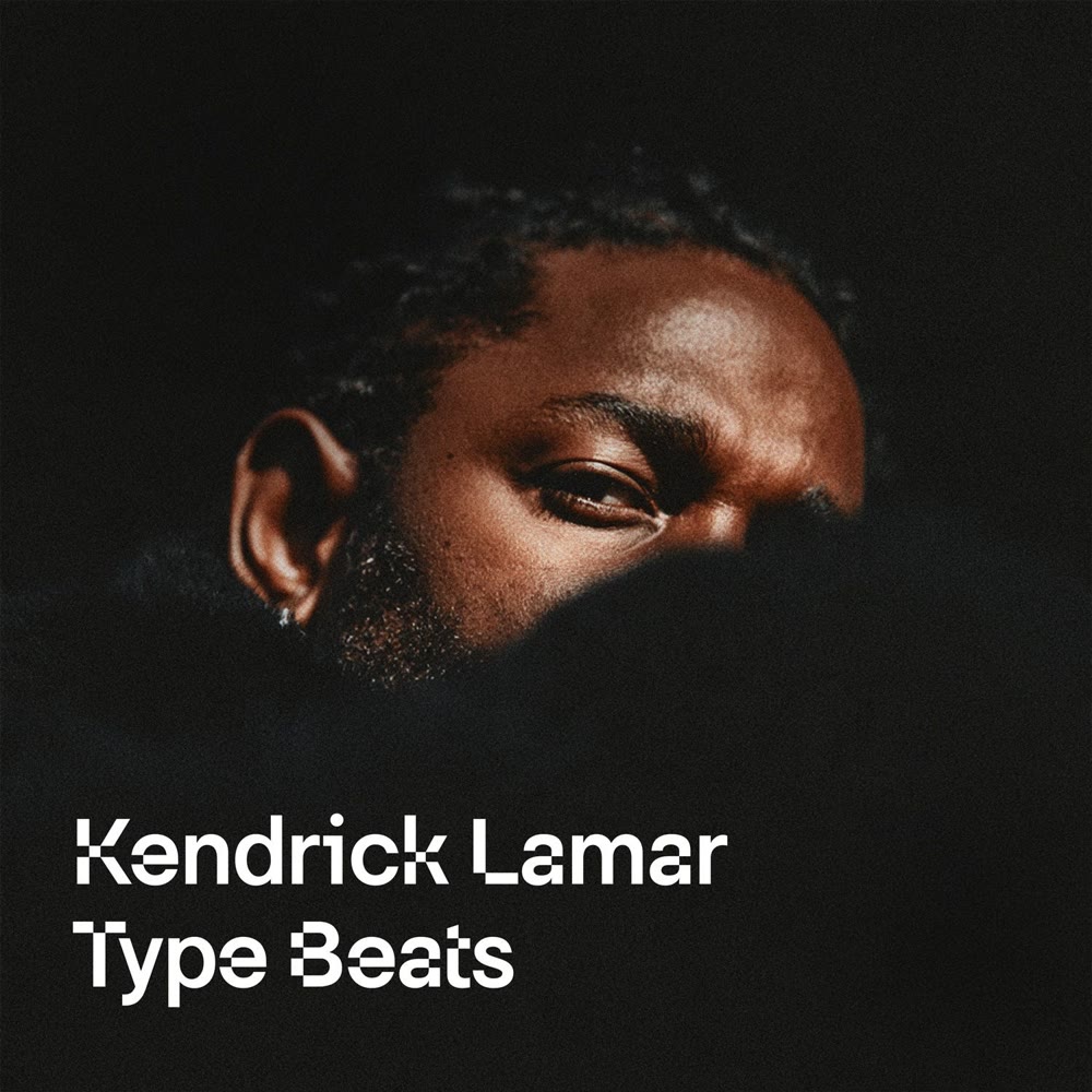 Kendrick Lamar Type Beats playlist cover: a close-up portrait half hidden in shadow